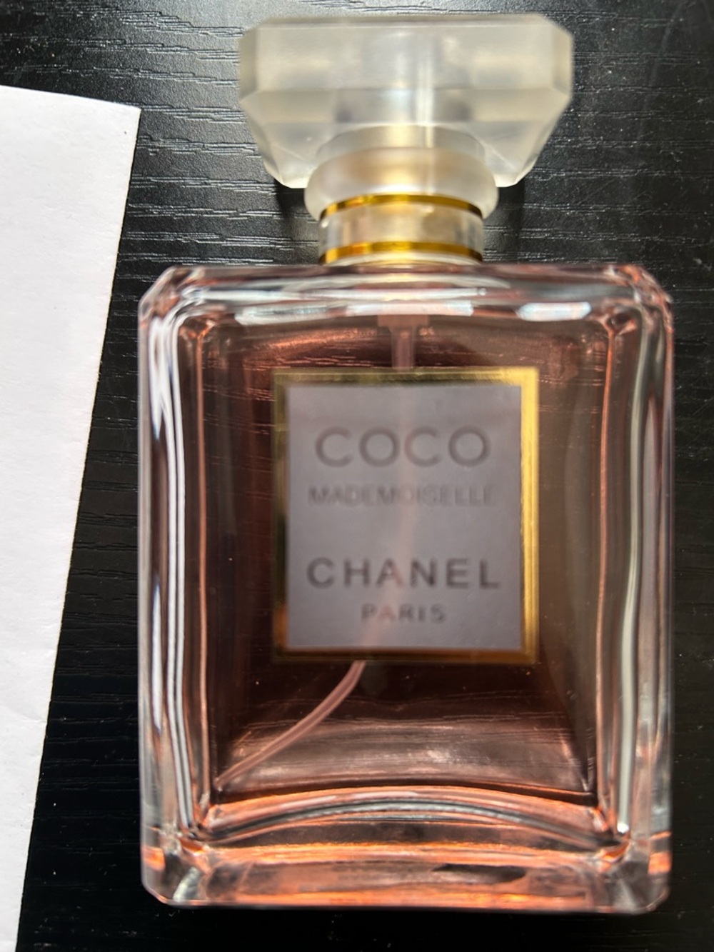 CHANEL Coco Mademoiselle Perfume Bottle - Pink and Gold Accents
